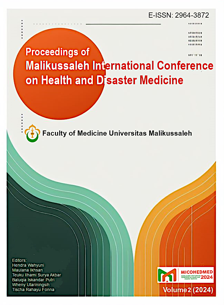 					View Vol. 2 (2024): Proceedings of Malikussaleh International Conference on Health and Disaster Medicine (MICOHEDMED) 2024
				