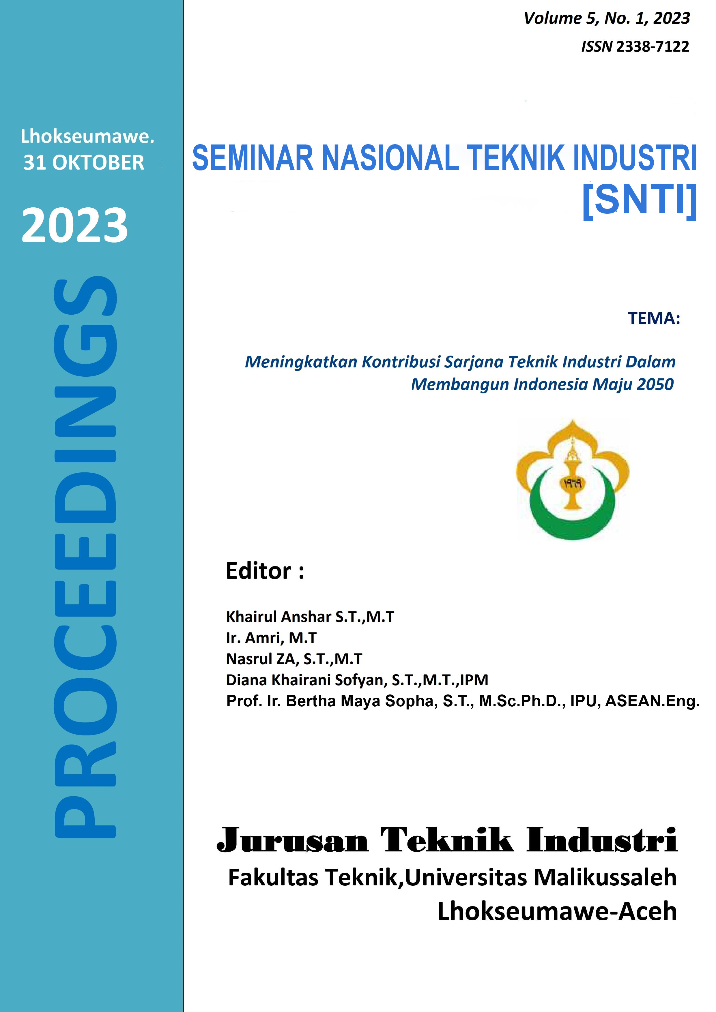 					View Vol. 5 (2023): Seminar Nasional Teknik Industri [SNTI]
				