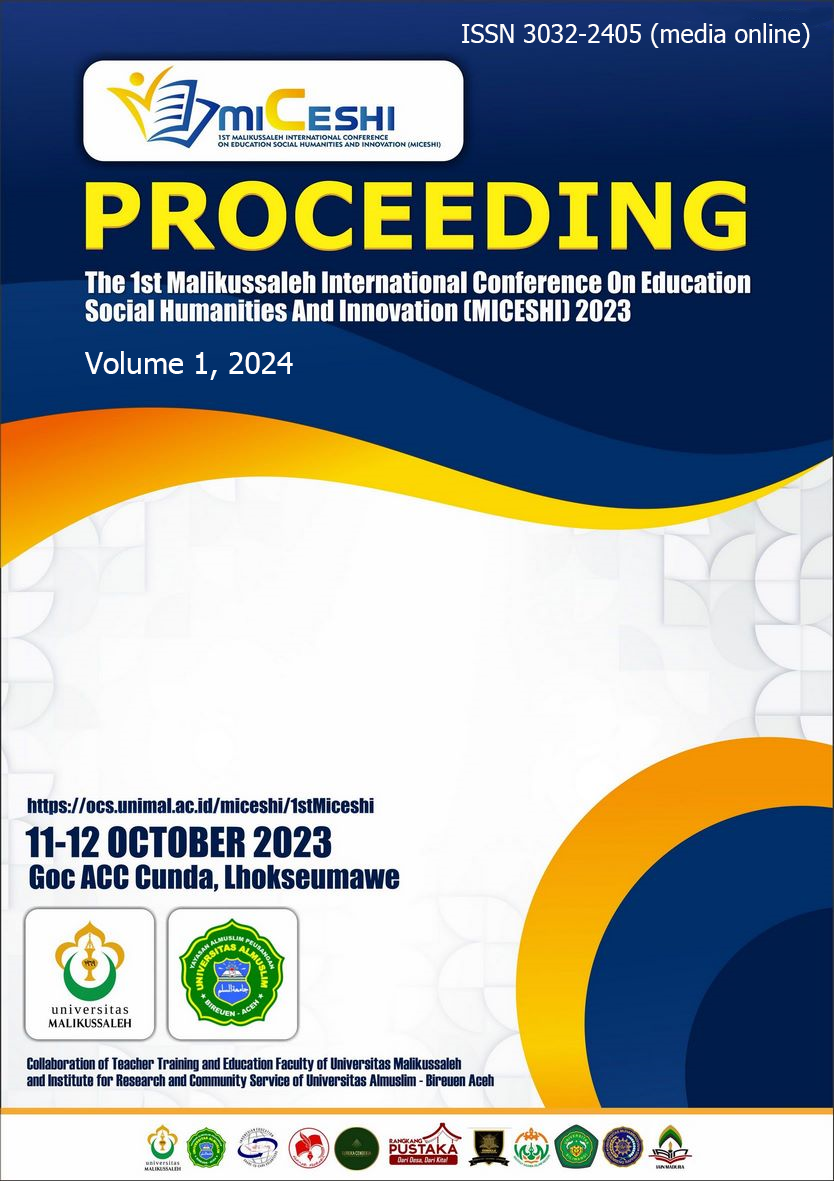 					View Vol. 1 (2024):  Proceedings of Malikussaleh International Conference On Education Social Humanities And Innovation (Miceshi)
				